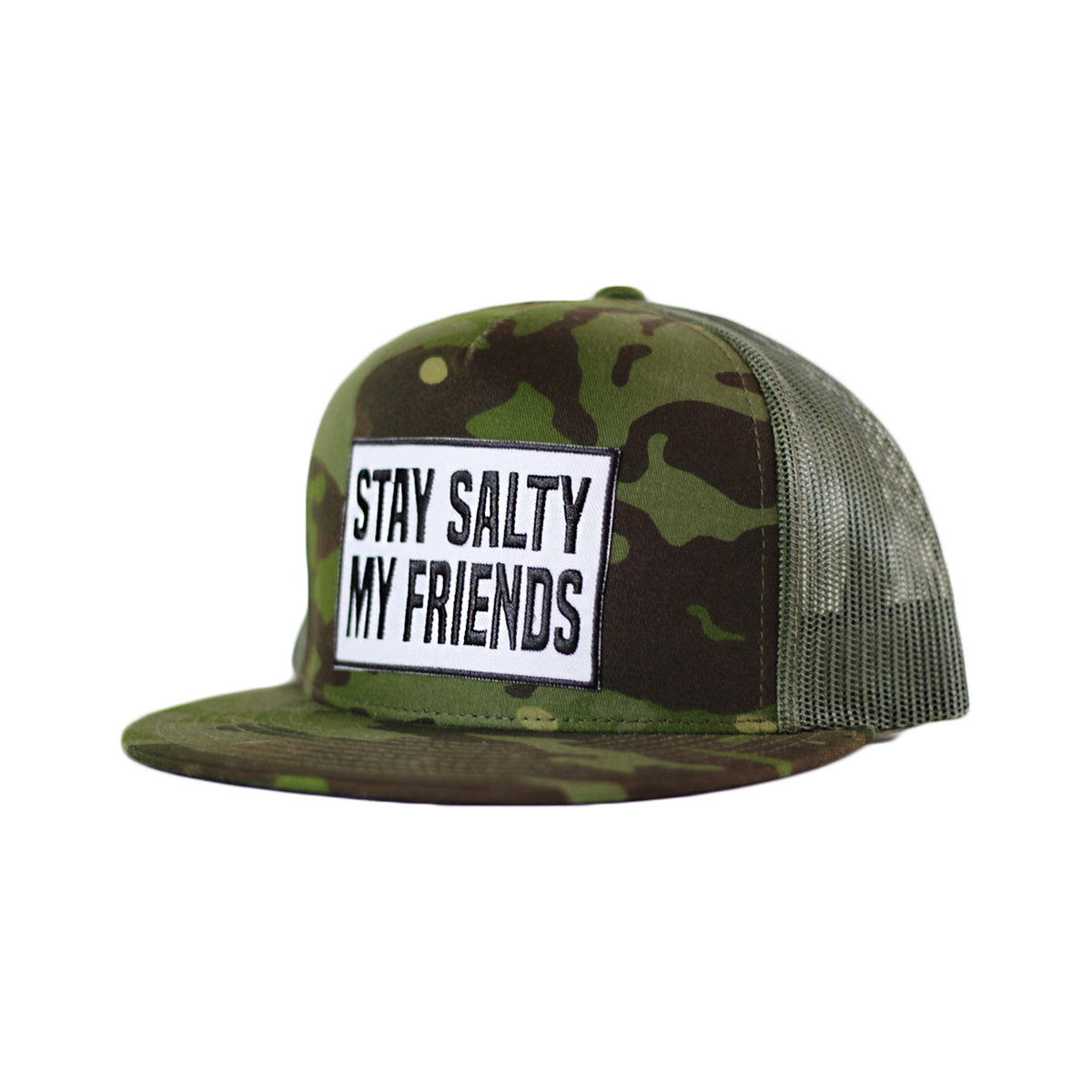 Green Stay Salty Camo Snapback Hat