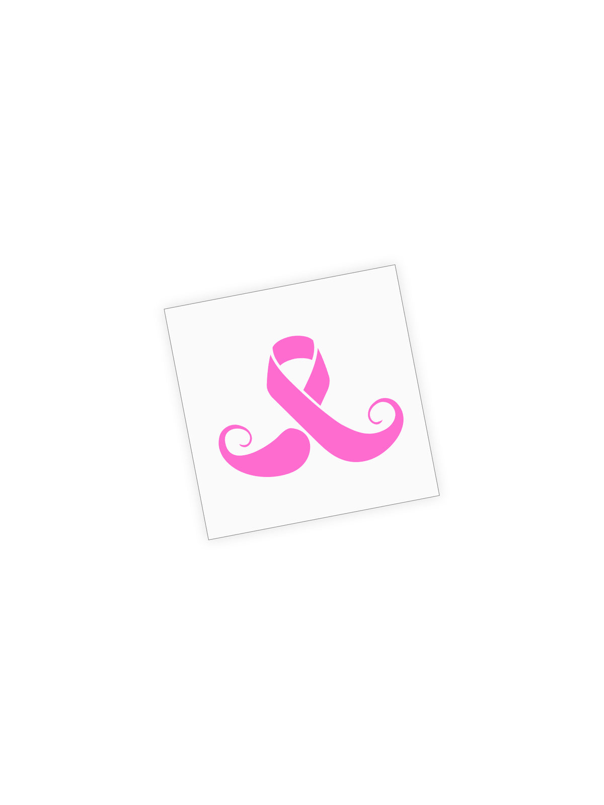 Breast Cancer &#39;Stache Ribbon 2&quot; Decal