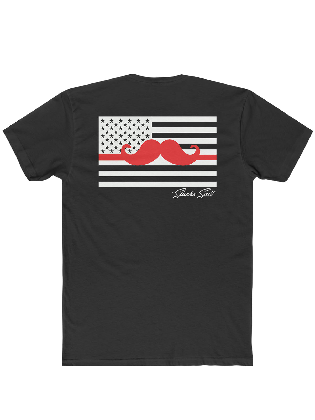 Red Thin &#39;Stache Line Tee