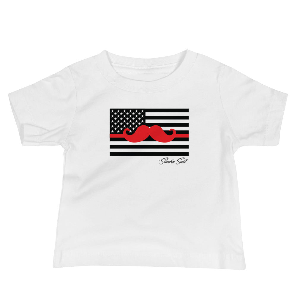 Infant Red &#39;Stache Line Tee